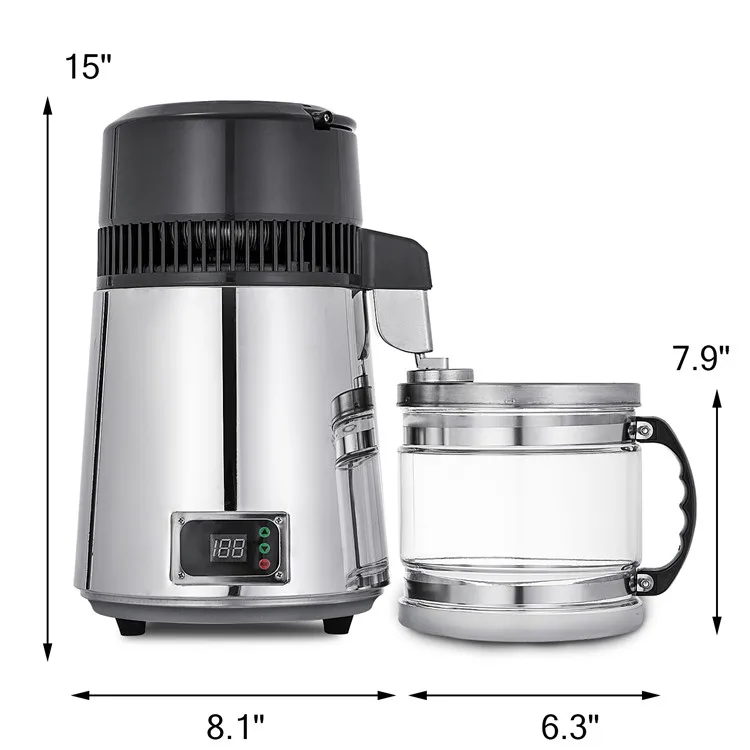 Temperature-Adjust 750W 4L Pure Water Distiller